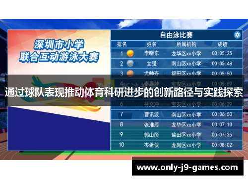 通过球队表现推动体育科研进步的创新路径与实践探索 通过球队表现推动体育科研进步的创新路径与实践探索