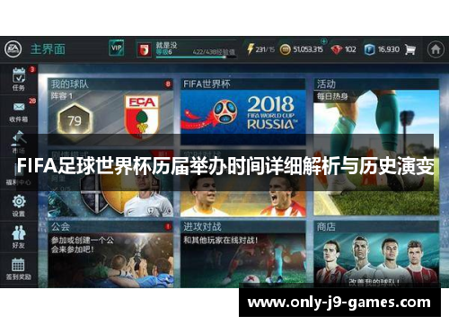 FIFA足球世界杯历届举办时间详细解析与历史演变